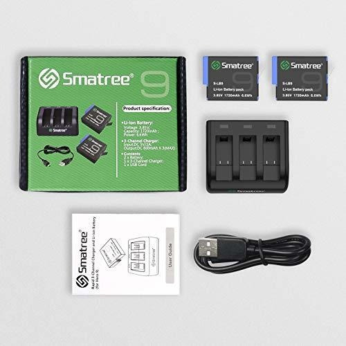 2 Bateria Recargable Cargador 3 Canal Para Gopro Hero 9