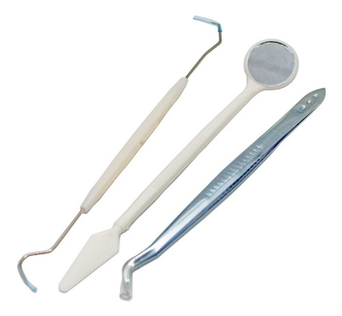 Triada Descartable Dental Espejo Mango Explorador Pinza