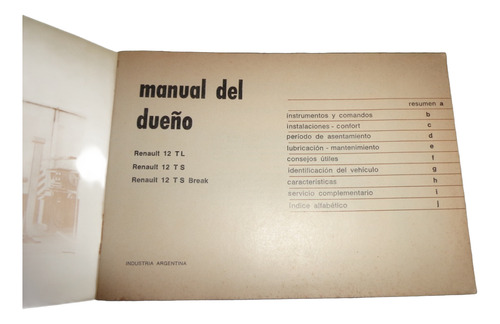 Renault 12 12/1979 Libro Manual Original (Usado)
