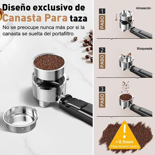 Cafetera Espresso Capuchino Espumador De Leche 1050w 20 Bare Color Negro