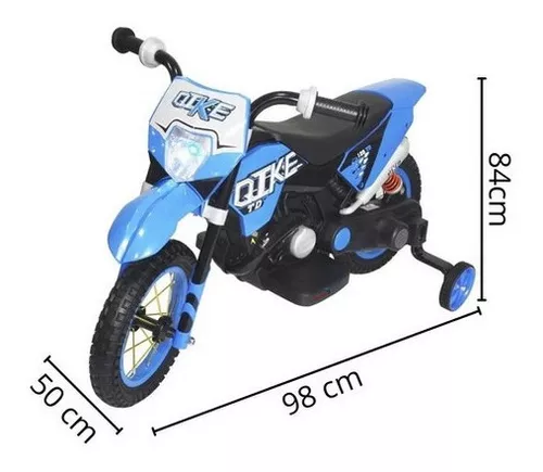 Mini Moto Motinha Elétrica Infantil Azul Cross 6v Luz Som