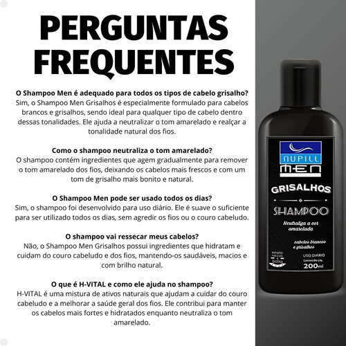 Shampoo Nupill Men Grisalhos 200ml