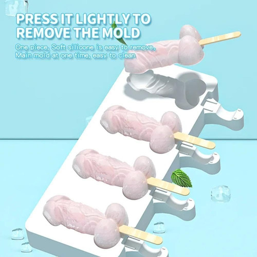 4 Moldes Divertidos De Silicone Para Sorvete Com Formato De