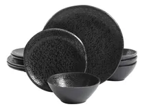 Comprar Juego Vajilla Gibson Home , Para 4 Personas , Melamina Negro