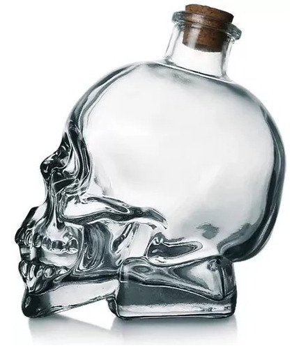 Licorera En Cristal De Calavera Skull Whisky Original Jarra