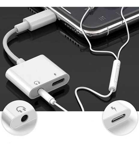 Imagen 2 de 3 de Adaptador Auriculares 3.5 Usb C Carga Compatible S22 S21 S20