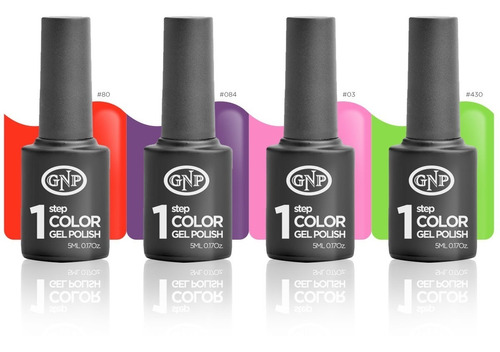 4 Esmaltes Semipermanentes Gel Uv/led Gnp De 1 Paso