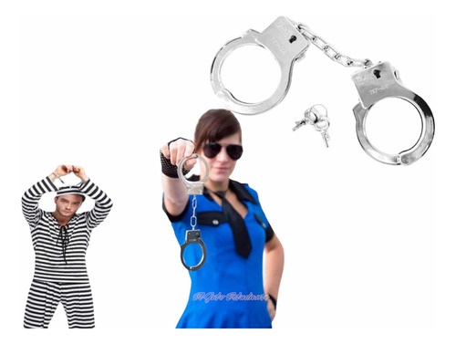 Esposas De Juguete Plástico Accesorio Disfraz Policía+llaves