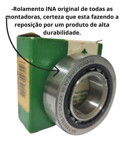 Rolamento Com Pista Carretel Traseiro Câmbio Ecort Zetec 1.8