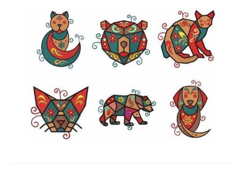 Vectores Animales Geométricos Para Máquina Bordadora X010