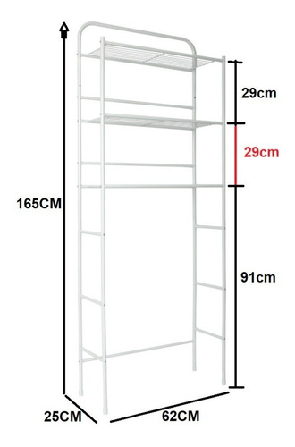 Imagen 3 de 3 de Mueble Sobre Inodoro Acero Blanco 3 Repisa Estante - Naffull