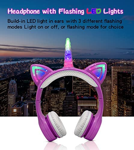 Yusonic Unicornio Auriculares Para Niños, Unicornio Auricula