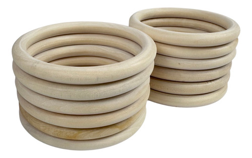 Anillos De Madera Para Macrame (80 Mm) X 12 Und