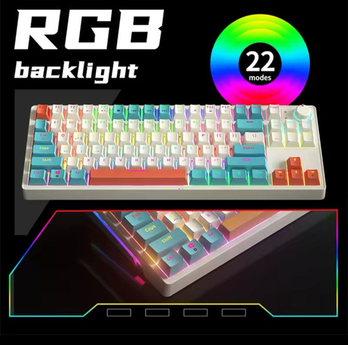 Teclado Mecânico Zifriend Za68 Pro 68 Teclas Rgb Branco/verde Inglês