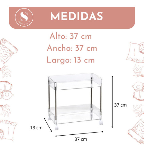 Estante Organizador De 2 Pisos Con Ruedas