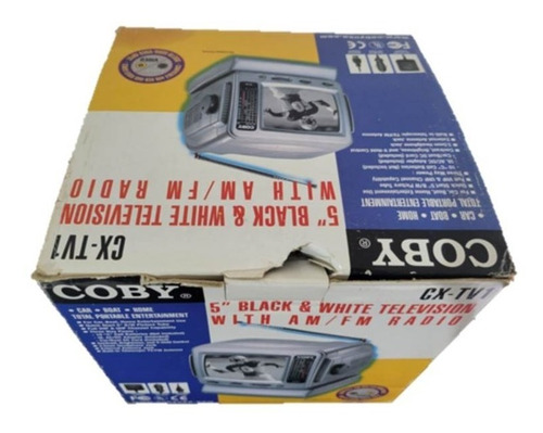 Imagen 2 de 4 de Televisor Radio Coby Cx-tv1 5 Blanco Y Negro Tv Con Fm/am