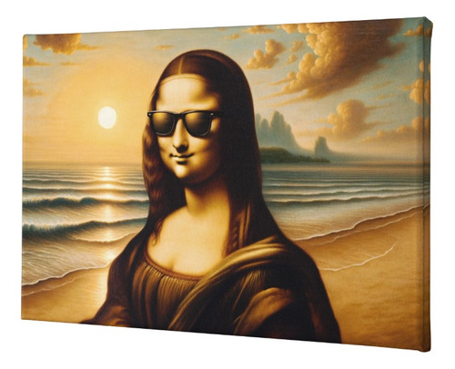 Cuadro Canvas Mona Estilizada Al Atardecer 50x80