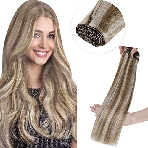 Laavoo Weft Hair Extensions Human Hair 18 Inch Yfhvh