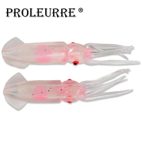 Calamar Noctilucente Luminoso Señuelo X3 Pesca Caña Pescar 