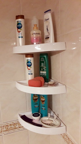 Esquinero Repisa X 3 Baño 37 X 26,5 X 4,5 Blanco