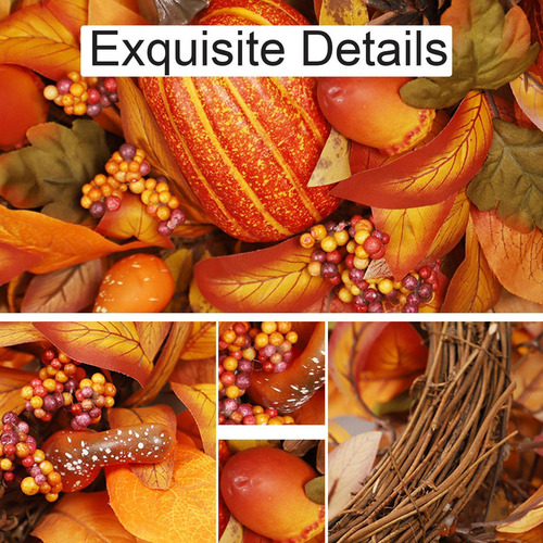 Corona De Otoño Con Calabazas Corona De Calabaza De Otoño De