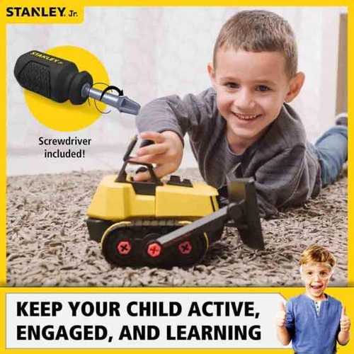 Kit Infantil Bulldozer Armable Stanley Jr Pieza A Pieza