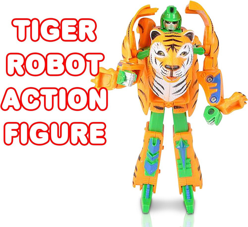 Artcreativity Tiger Robot Action Figure Com 13 Peças Móveis,