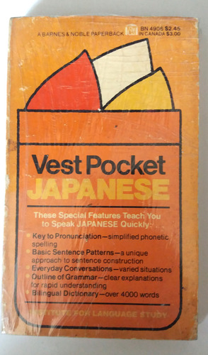 Vest Pocket Japanese Diccionario Inglés Japonés 1a Edic 1967