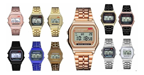 Reloj Estilo Retro A168 Unisex Digital Correa Metal