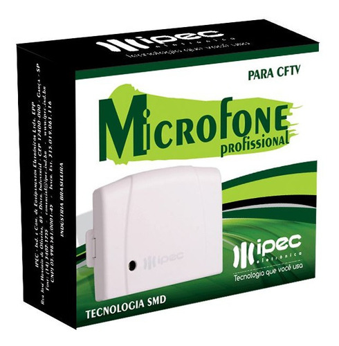 Microfone Ipec Ideal Para Cftv / Dvr / Câmeras