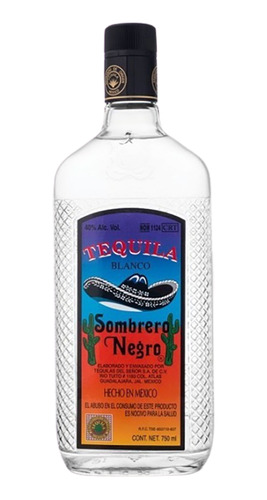 Tequila Sombrero Negro Blanco Importado Mexico 750 Ml
