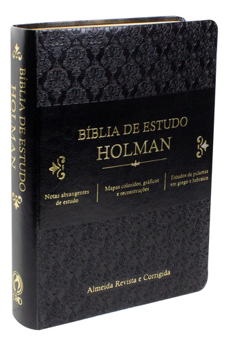 Bíblia de Estudo Holman - Couro sintético preto: Almeida Revista e Corrigida (ARC), de Casa Publicadora das Assembleias de Deus (CPAD), capa Mole em português, 2019