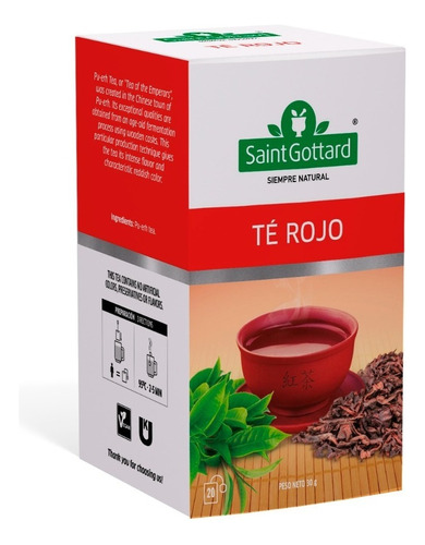 Te Saint Gottard Rojo X 20 Saquitos