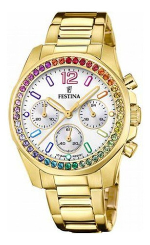 Reloj Para Mujer Festina Boyfriend F20609-2 Dorado