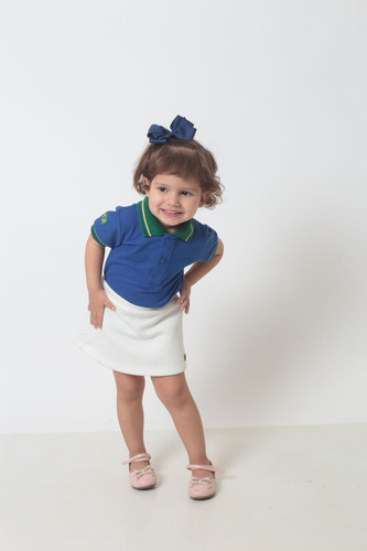 Camisa Polo Ou Body Polo Infantil Azul Royal
