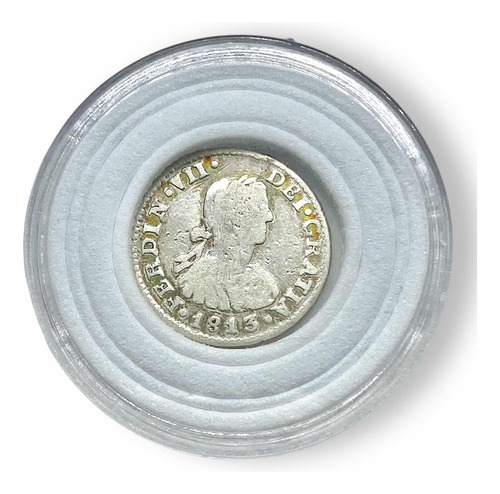Auténtica Moneda De Plata 1/2 Real Año 1813 Ferdinando Vii