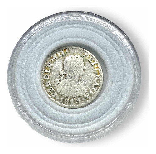 Auténtica Moneda De Plata 1/2 Real Año 1813 Ferdinando Vii (Usado)