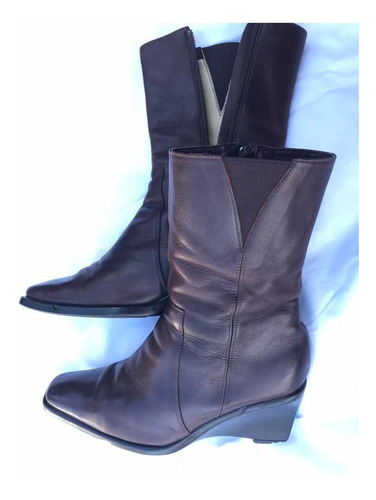 Bota Súper Doble Cuero Taco Chino 37 Febo