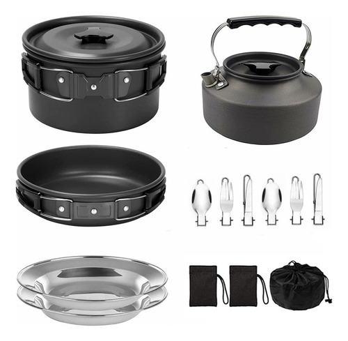 Juego De Platos Y Utensilios Para Acampar Cookware Outdoors