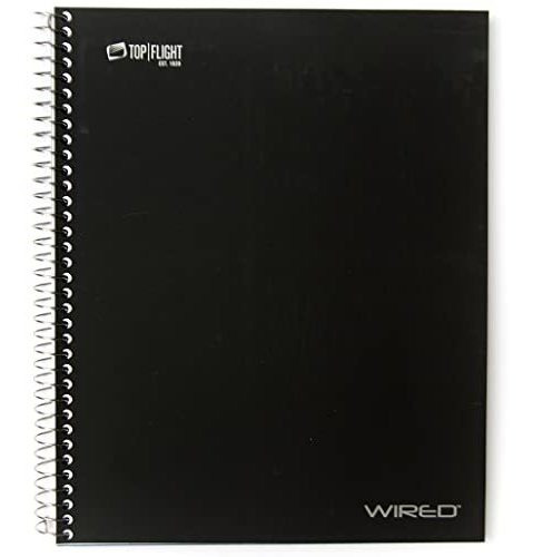 Top Flight Wired 3-asunto Con Espiral Notebook Con 4 Bolsill