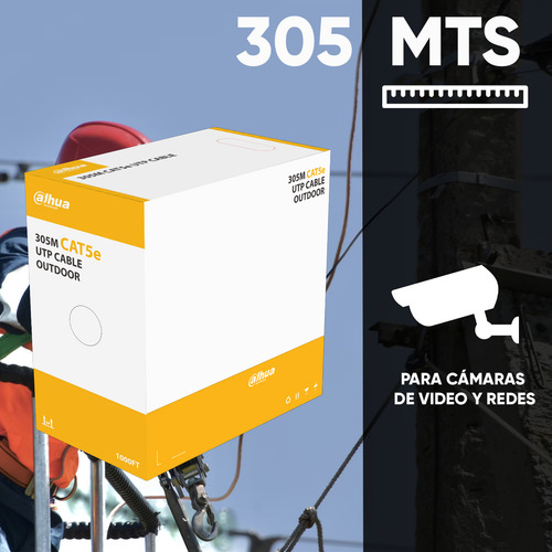 Dahua Pfm920-5eu Bobina Cable Utp 305m Cat 5e 100% Cobre Ext