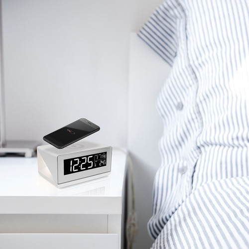 Cargador Inalámbrico Reloj Despertador Sheffield Luz Led