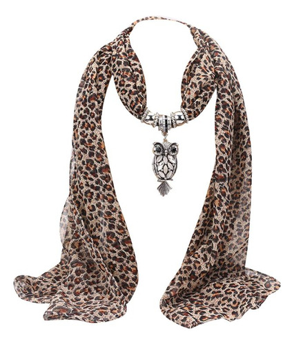 Collar Largo De Chifón Con Forma De Leopardo Para Mujer, Nue