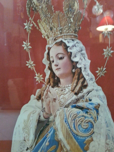 Antiguo Cuadro Con Las Imagen De La Virgen De La Purísima C.
