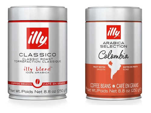 Illy Cafe Grano Clasico 250g + Arabica Colombia 250g