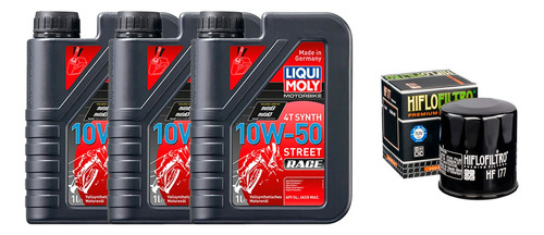 Kit Cfmoto 400/650 Nk/mt/gt 3l Liqui Moly 10w50+ Hiflofiltro