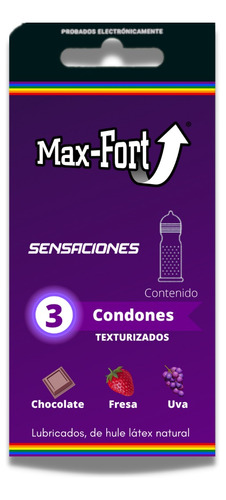 Condones Max-fort Sensaciones Cartera 3 Pzs Sabores Texturas