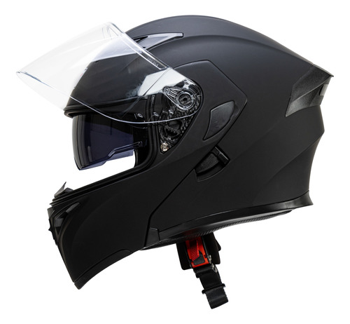 Casco Para Moto Abatible Unscarred Con Led Doble Mica Dot 