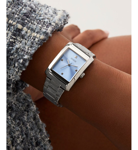 Reloj Guess Azul Bonnie Mujer Acero Inoxidable Correa Plateado Bisel Plateado