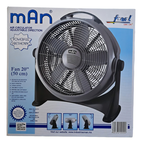 Ventilador De Piso 20 Pulgadas 125 W 50.8 Cm Gris Plástico 5